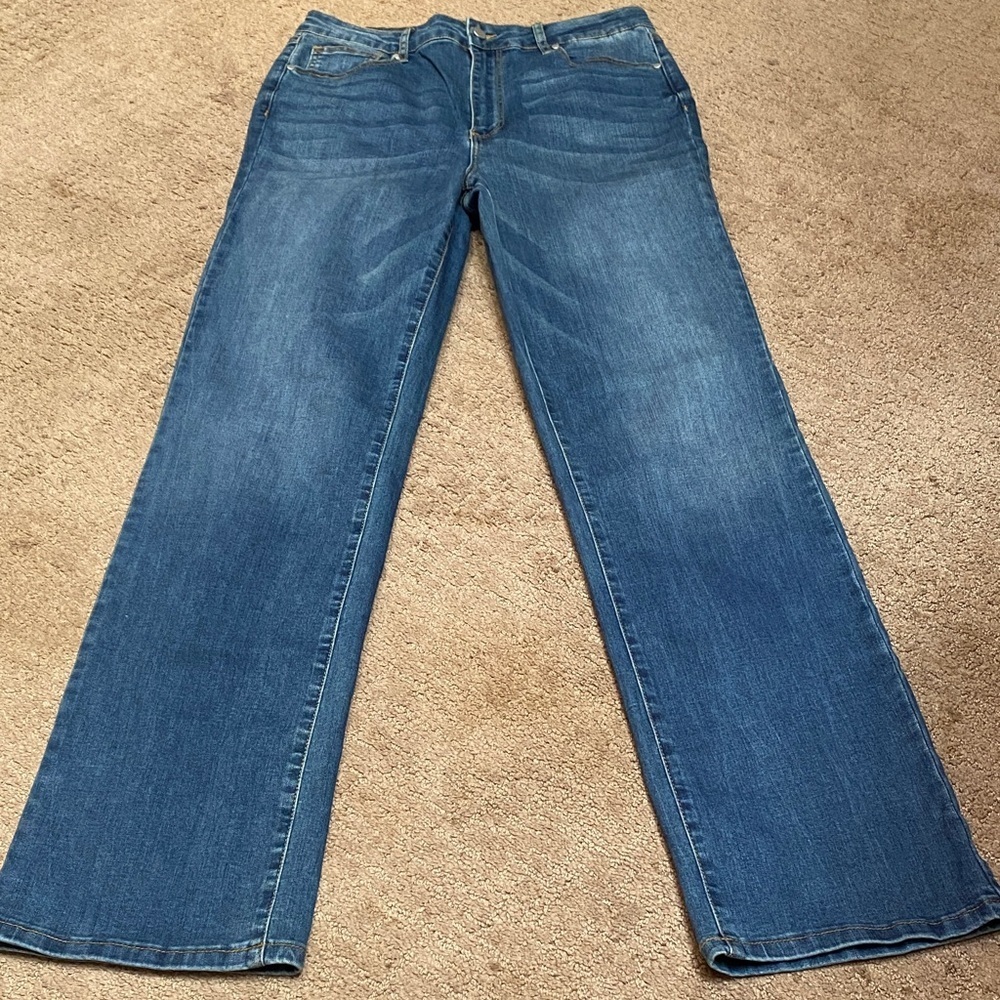 JustFab Denim Size 31 Bootcut Jeans with Gold Stitching Denim
